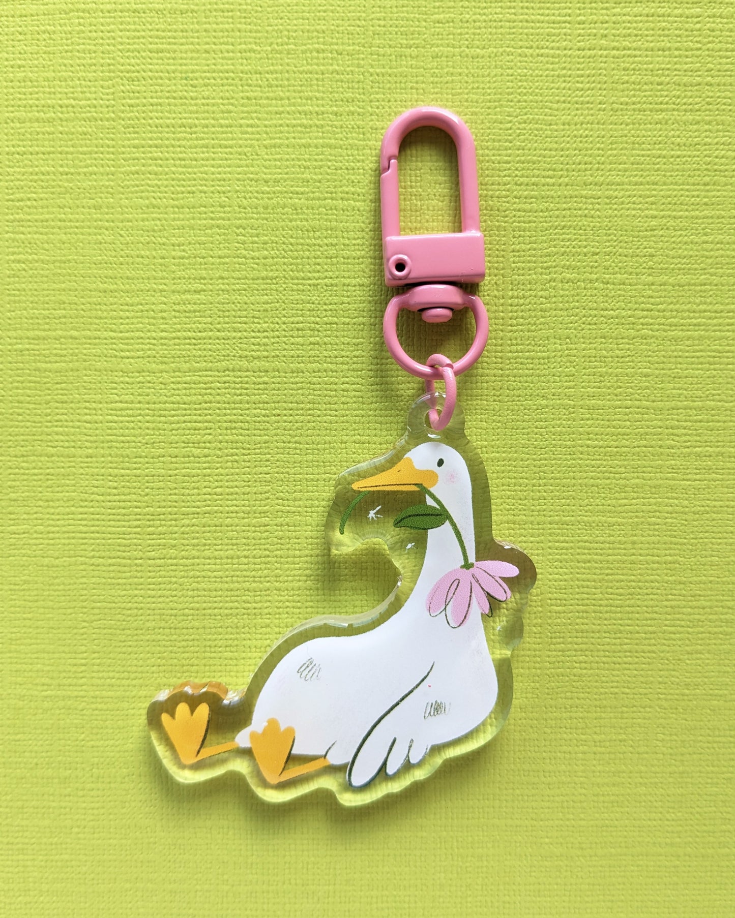 Goose and Flower - Acrylic Keychain