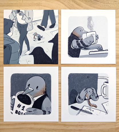 B-GRADE - Mr Pigeon - 4 Postcards Set