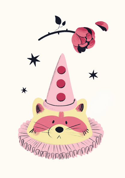 Pierrot Raccoon - Print