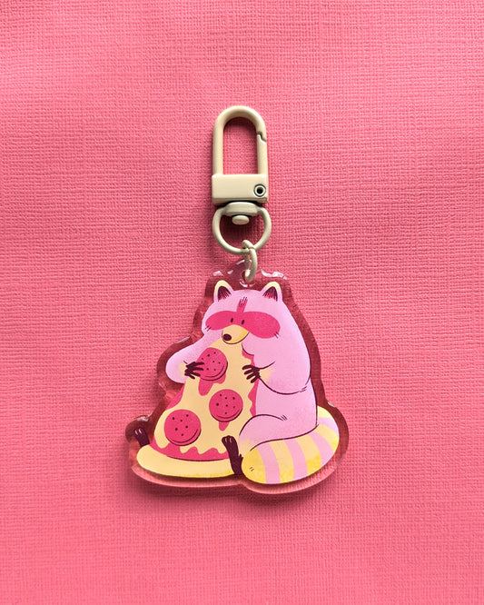 Pizza Raccoon - Acrylic Keychain