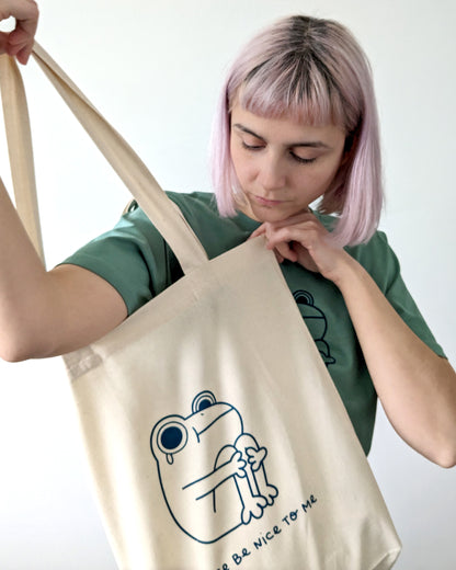 Please Be Nice to Me - Organic Natural Tote Bag