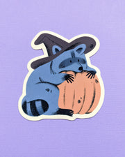 Raccoon Pumpkin - Vinyl Sticker - Patreon - Jess Was Here