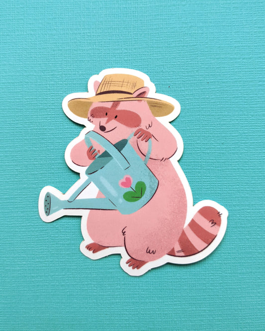 Gardener Raccoon - Vinyl Sticker