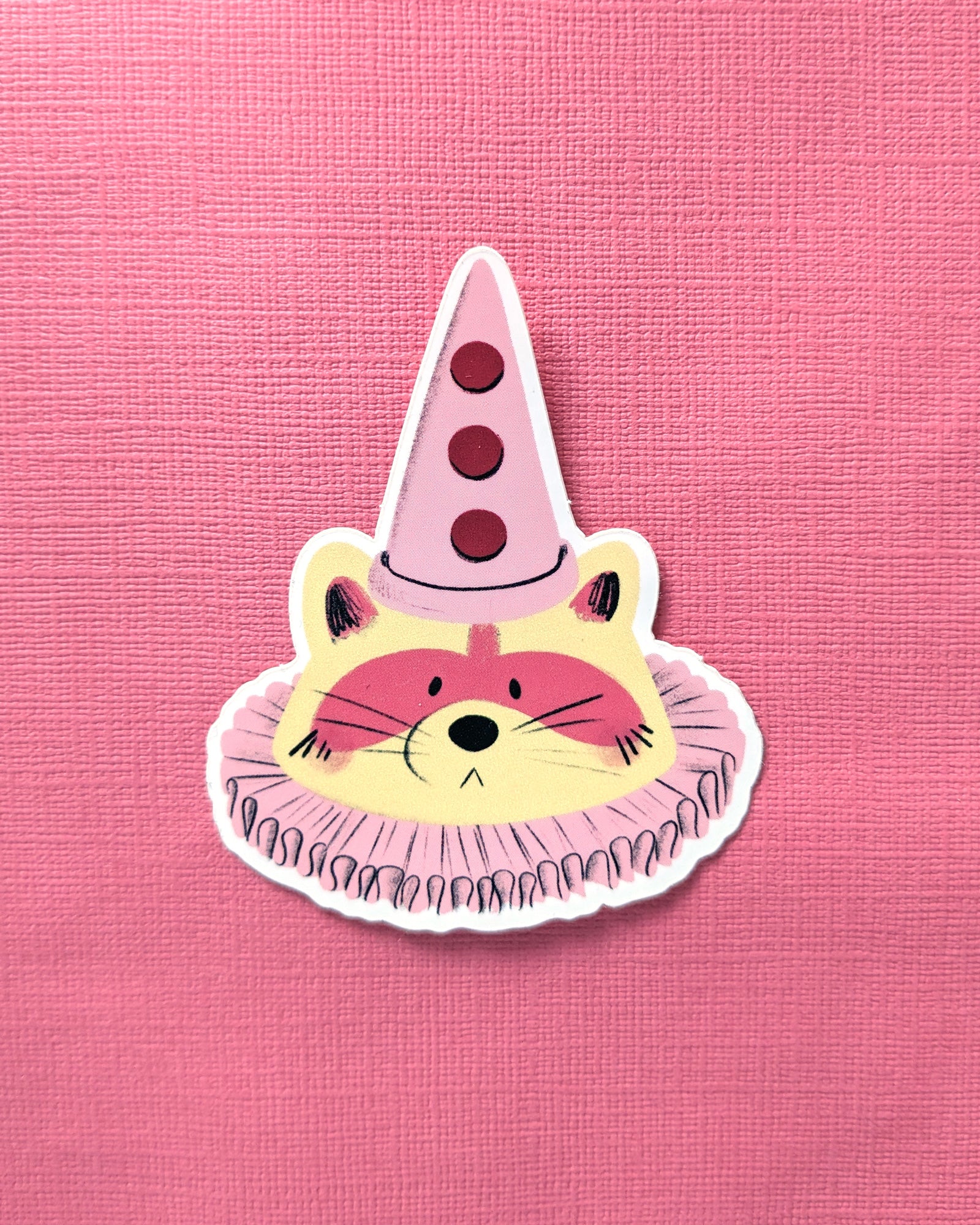 Raccoon Clown Pierrot - Vinyl Sticker