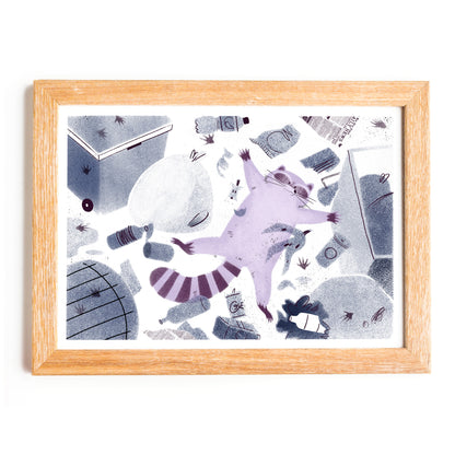 Raccoon in its habitat - A5/A4 Art Print