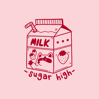 Sugar High - Handprinted Pink Sweatshirt