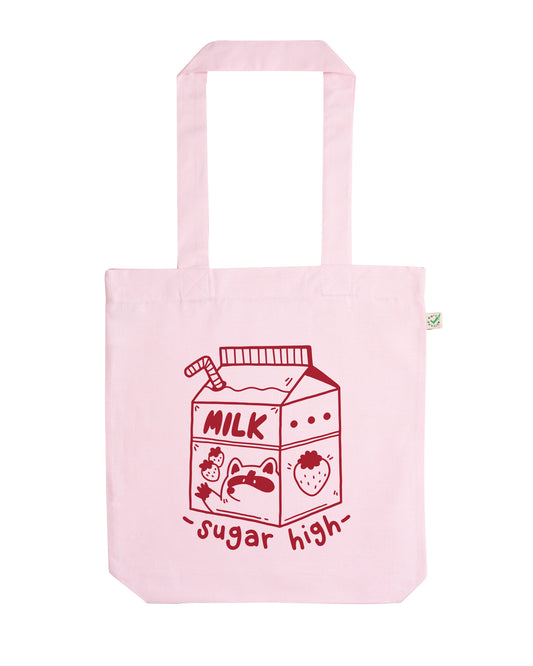 B GRADE - Sugar High - Organic Pink Tote Bag