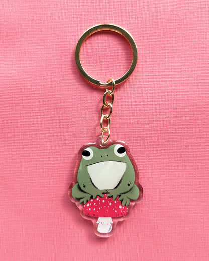 Toad on Mushroom - Acrylic Keychain