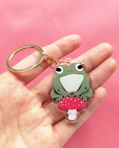 Toad on Mushroom - Acrylic Keychain